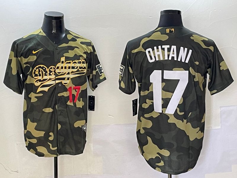 Men Los Angeles Dodgers #17 Ohtani Camo Joint Name 2025 Nike MLB Jersey style 9->los angeles dodgers->MLB Jersey